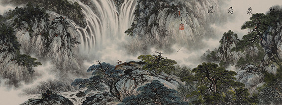 韩琦作品6 六尺整张《龙泉飞瀑》